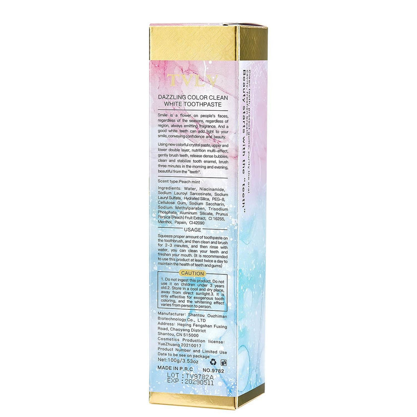 TVLV Colorful Pure Best Whitening Toothpaste