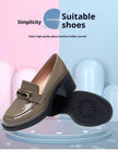 Women's Metal Buckle Chunky Heel Loafers for Smart Casual and Office Wear