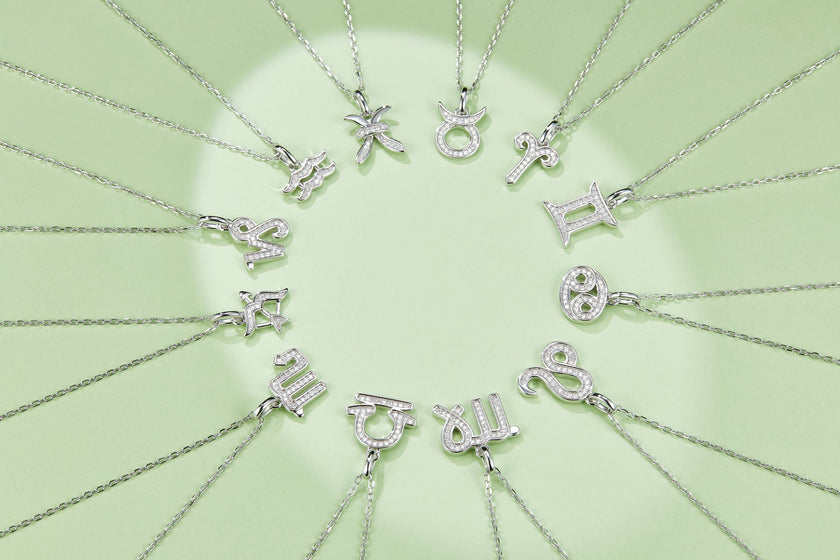 Leo Zodiac Moissanite Necklace Pendant – S925 Silver, GRA Certified | Platinum Plated