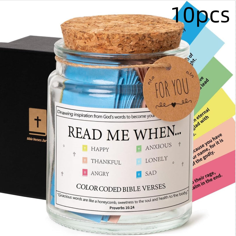 Bible Verses In A Jar – 90 Scripture Cards Glass Jar (Colours A, B, C)