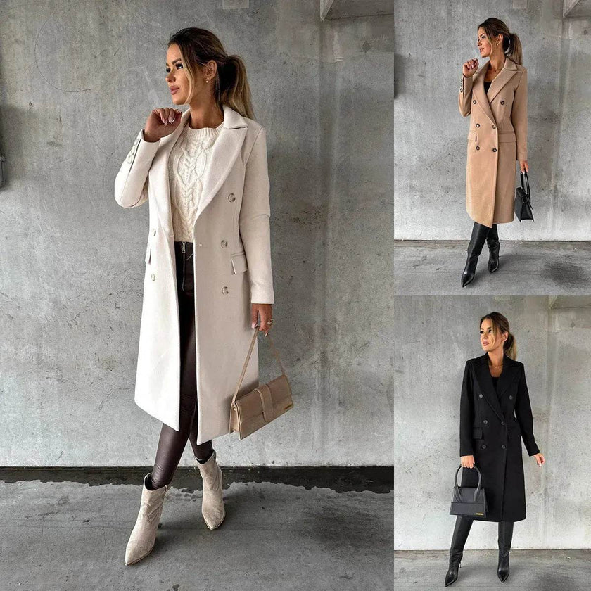 Classy Fashion Long Winter Coat Office Workwear for ladies Long Blazer overcoat