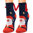Soft Carton Christmas-themed Fleece Winter Home socks for Women