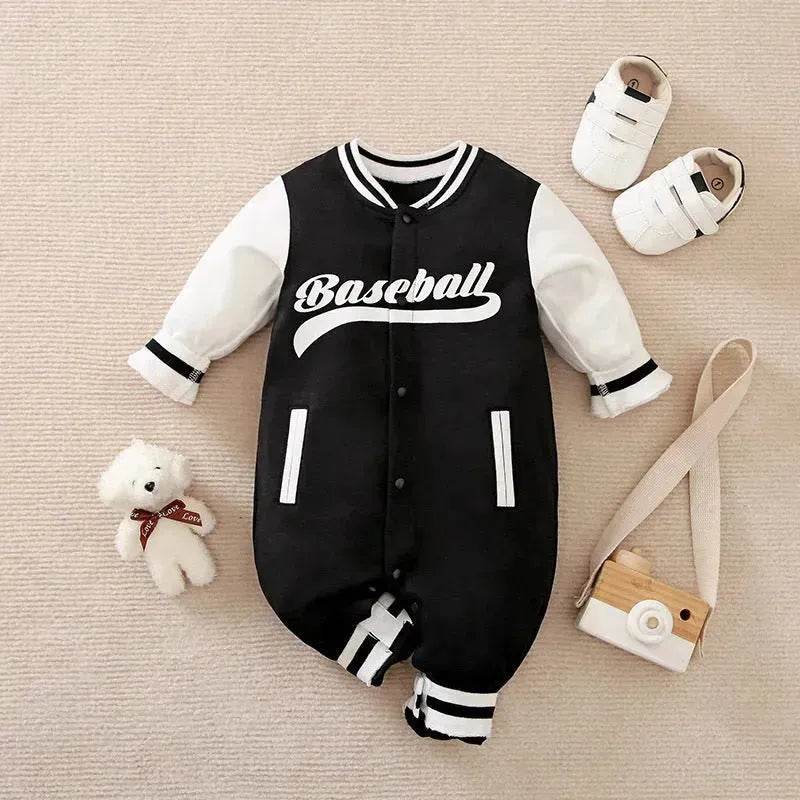 Baby One-piece Spring And Autumn Romper Baseball Uniform cloth