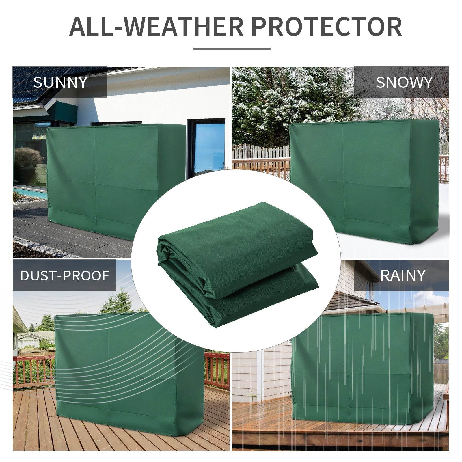 600D Oxford 3-Seater Patio Swing Cover Outdoor Swing Chair Cover Rain Protection Waterproof Anti-UV, Dark Green