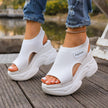Women's Chunky Wedge Sandals – Open Toe Breathable Slip-On Platform Shoes