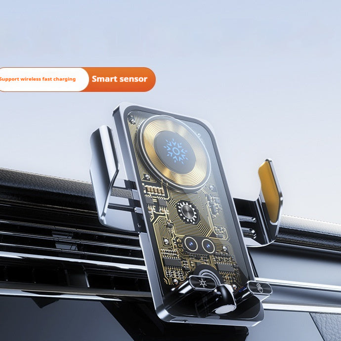 Transparent Car Phone Holder with Smart Sensing & 15W Wireless Charging