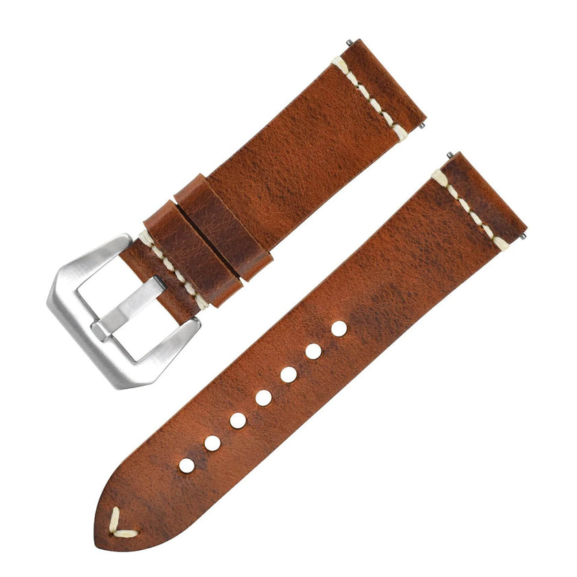 Discoloring Oil Wax Top Layer Cowhide Watch Strap