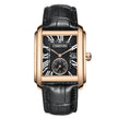 Square Quartz Leather Strap Alloy Watch Men