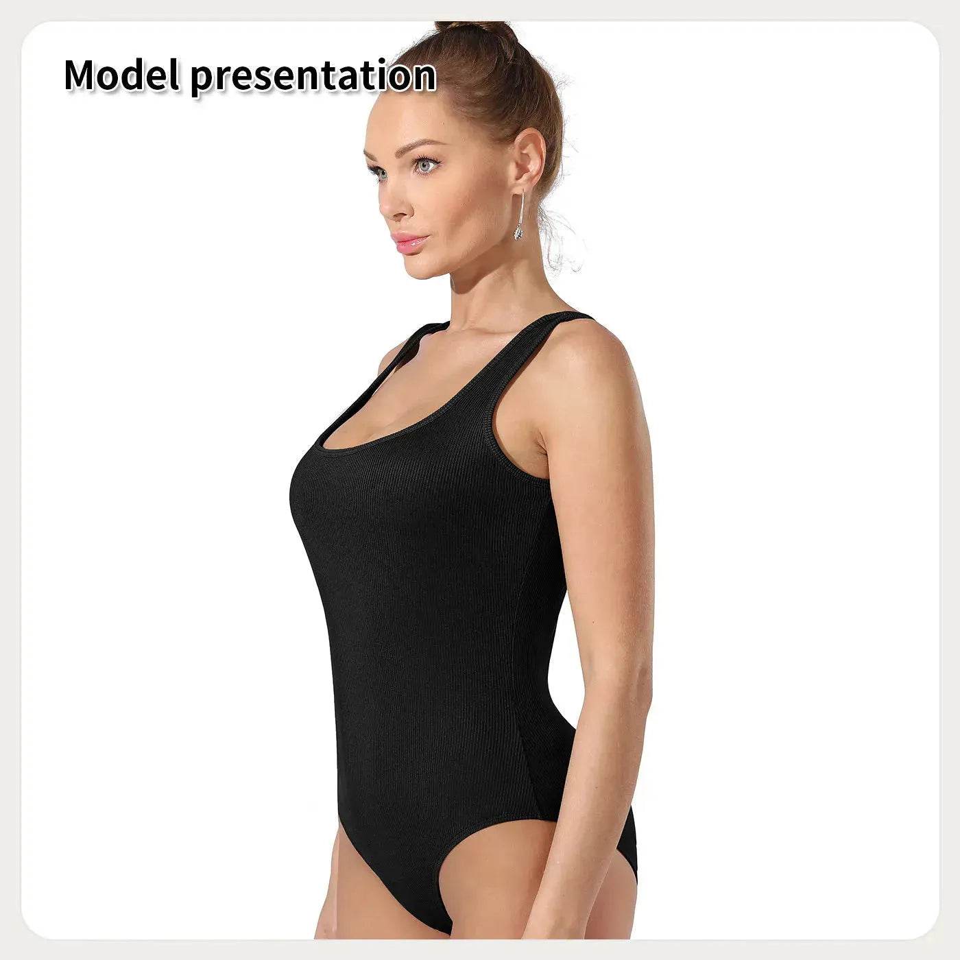 One piece Full body shaper Sleeveless Square neckline Bodysuit