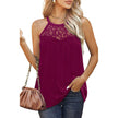 Women's Sleeveless Lace Cotton Top – Loose Fit Halter Neck Summer Blouse in 7 Colours