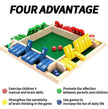 Children Dice Game,2-4 Player Family Wooden Board Table Math Games For Adults And Kids.