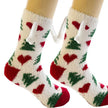 Soft Carton Christmas-themed Fleece Winter Home socks for Women