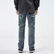 American Style Loose Broken Patch Straight Retro Denim Jeans pant Trousers Men