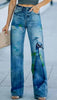 Daily High Rise Pattern Pocket Wide Leg Pants