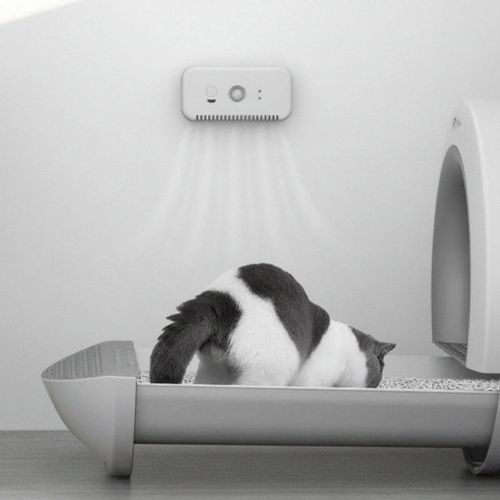 Smart Cat Litter Box Deodorizer & Pet Air Purifier – Elegant White