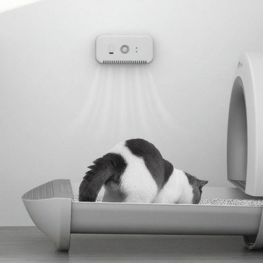 Smart Cat Litter Box Deodorizer & Pet Air Purifier – Elegant White