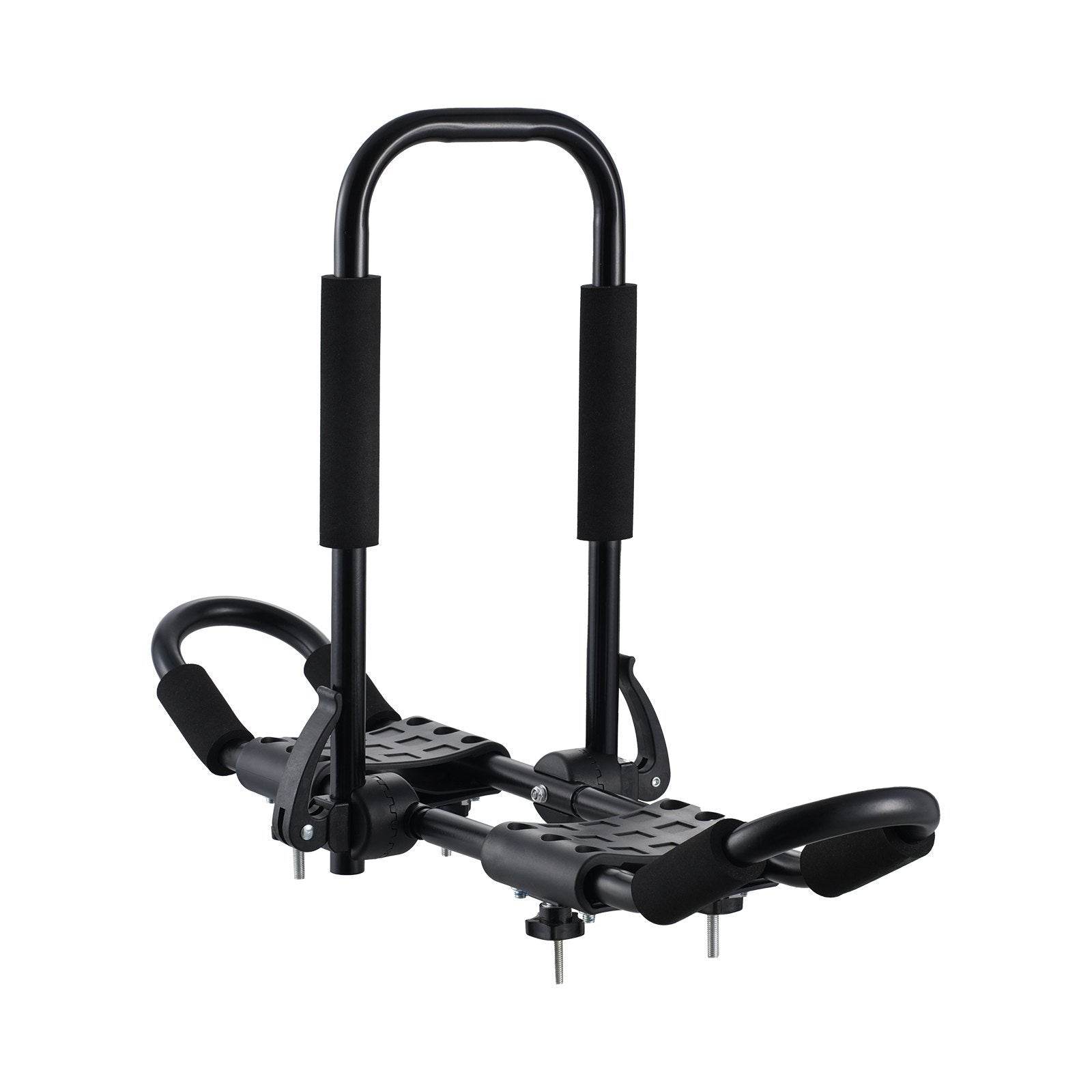 Kayak Roof Rack 1 Pair J-Bar, Soft Roof Rack, Top Mount Tie Down, Carrier For Kayak, Surf Board, Canoe, SUP, Ski Board, Mount On Car, SUV, Truck, 2 Kayaks