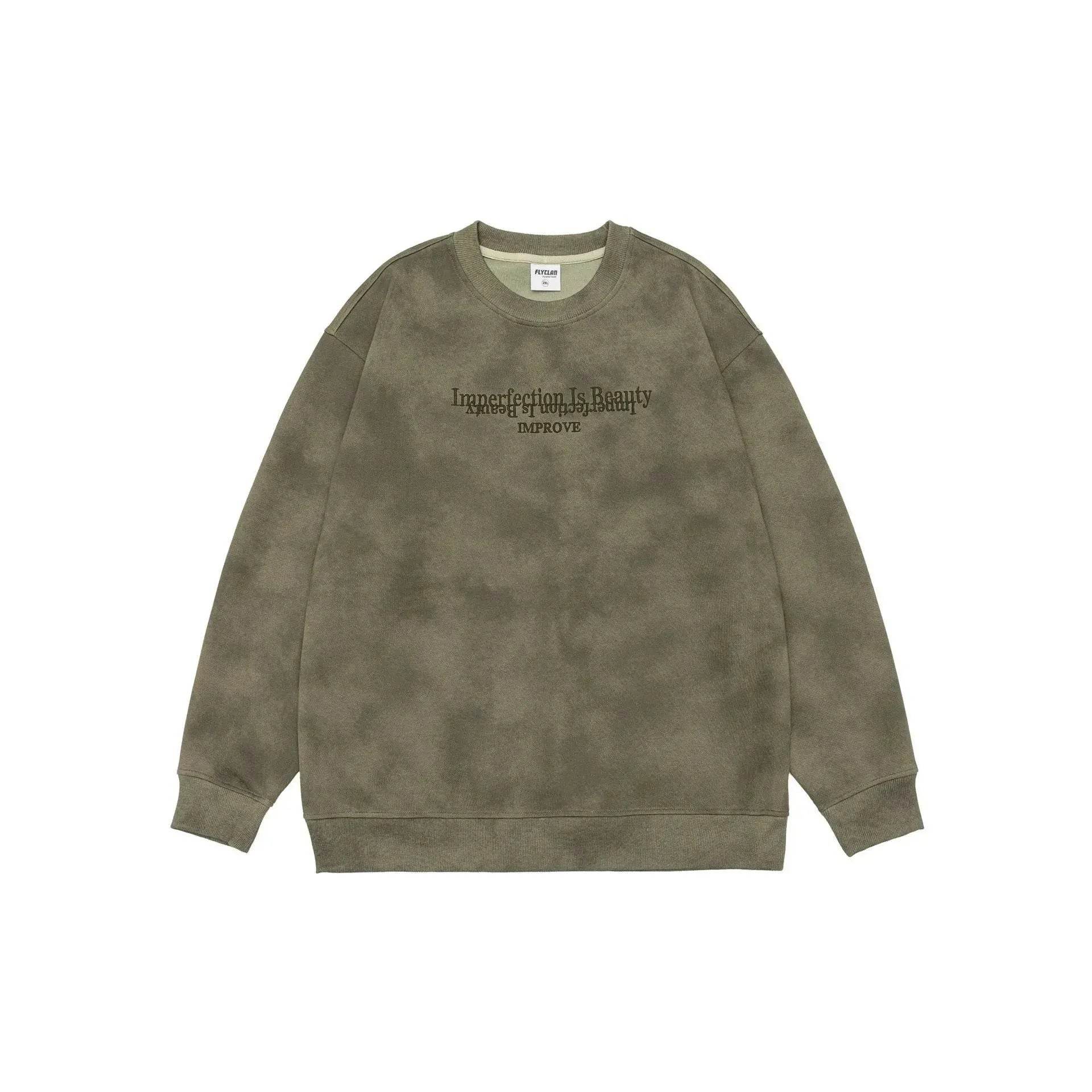 Retro heavy Oversized Crew neck Pullover sweatshirt for men