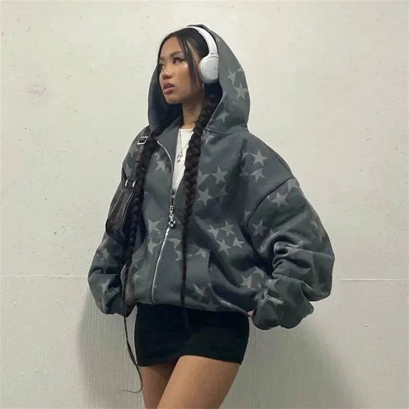 Fall Winter street Hip pop Unsex zip-up Hoodie Cardigan Outwear