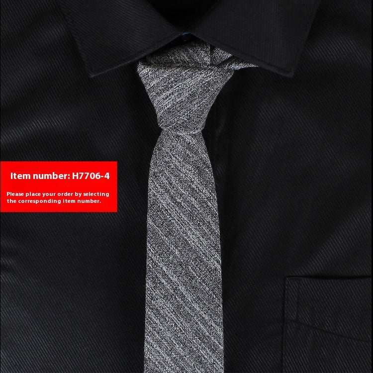 Men's Slim 6cm Cotton Necktie – Solid Color Arrow Tie for Business & Formal Wear | Canada & USA