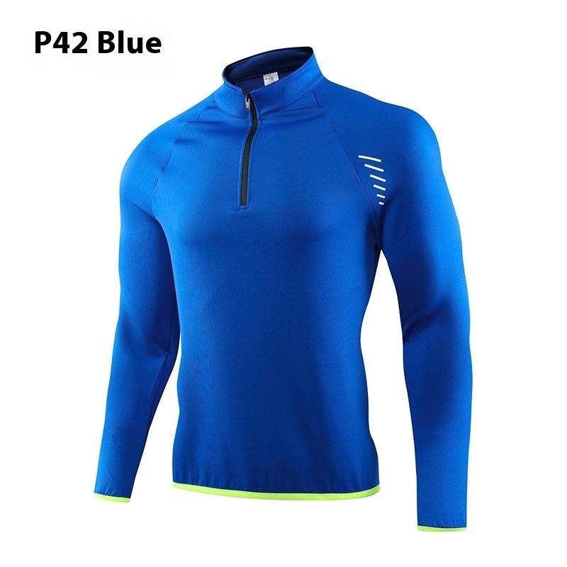 Half Zipper Long Sleeve Workout Top Outdoor Running Quick-drying Gym Shirt