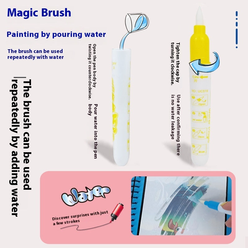 Magic Water Coloring Book for Kids – Paint with Water, Colors Appear & Disappear (6 Styles)