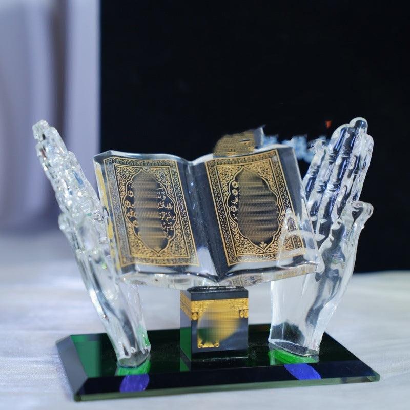 Hand Holding Book Exotic Gift Arabic Architecture Car Crystal Ornaments