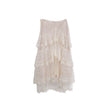 Spring Summer Irregular Cake Layer Lace Midi Tulle Skirt