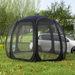 Outsunny 11' x 11.5' Screen Tent, Pop Up Camping Gazebo with Portable Carry Bag and 2 Doors, Black