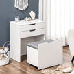 Alice Makeup Vanity Set with Flip Top Mirror-White