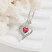 Rose Heart-shaped Necklace With Rhinestones Fashion Everlasting Flower Love Necklace For Women Valentine's Day Gift