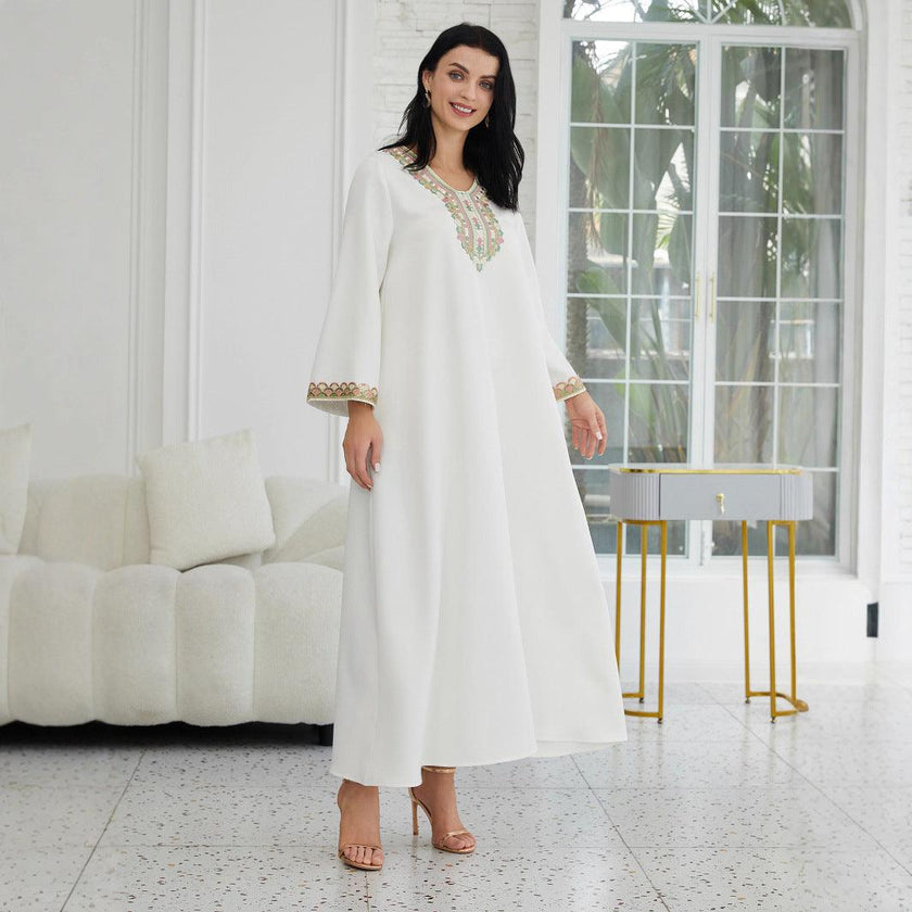 Muslim Women's Wear Fashion Stitching Lace Abaiya Robe