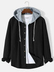 Men's Autumn And Button down Waffle Hoodie Cardigan