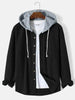 Men's Autumn And Button down Waffle Hoodie Cardigan