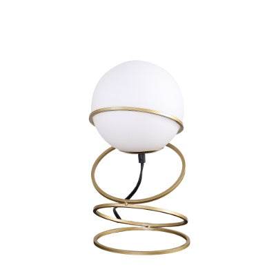 Metal Stand Table Lamp For Living Room - LED Lamp - Gold Spiral 4 Ring