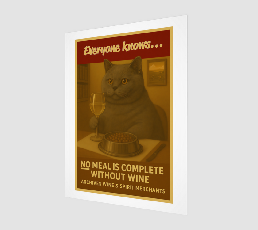 Wine Cat art print