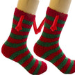 Soft Carton Christmas-themed Fleece Winter Home socks for Women