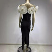 Women's Bandage White Large Flower Dress