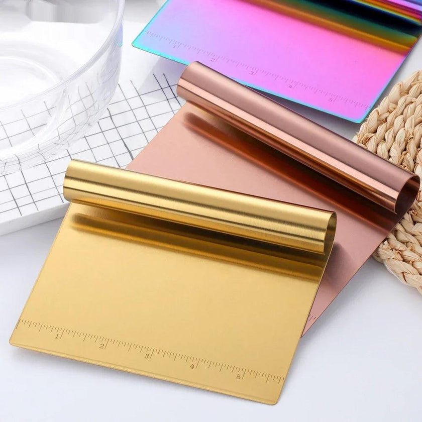 Stainless Steel Scraping Panel With Scale Baking Tool Dough Cutting Board Scraping Powder Board Tagliolini Cutter