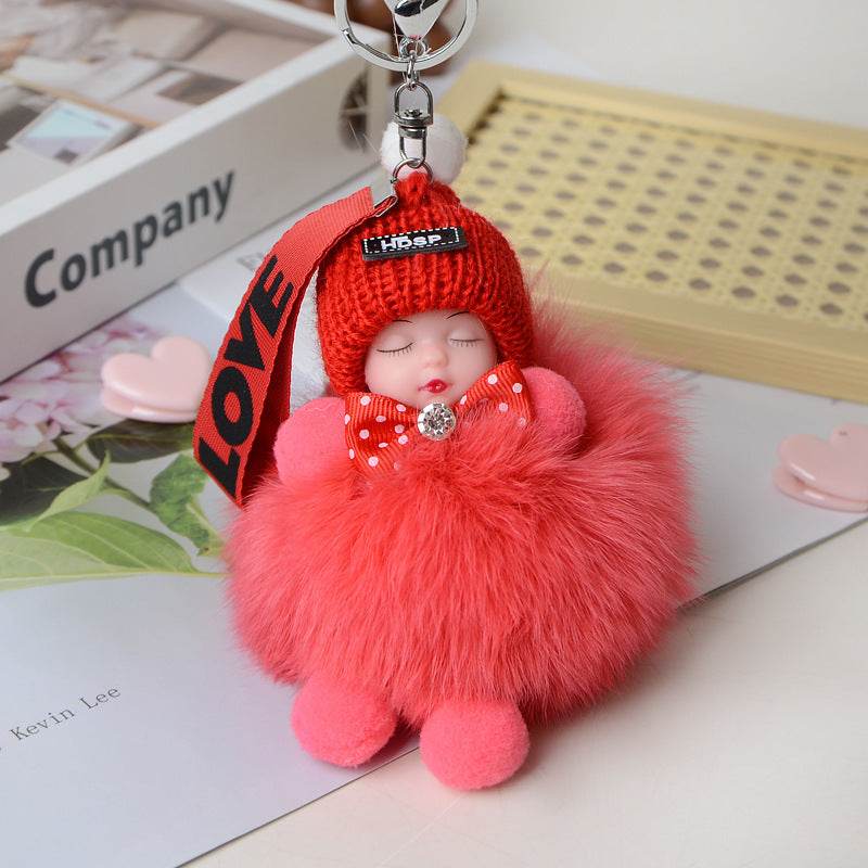 Cute Sleeping Doll Plush Doll Keychain Pendant Backpack Handbag Wallet Accessories