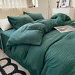 Solid Colour Sanding Washed Cotton 4-Piece Duvet Cover Bed Set