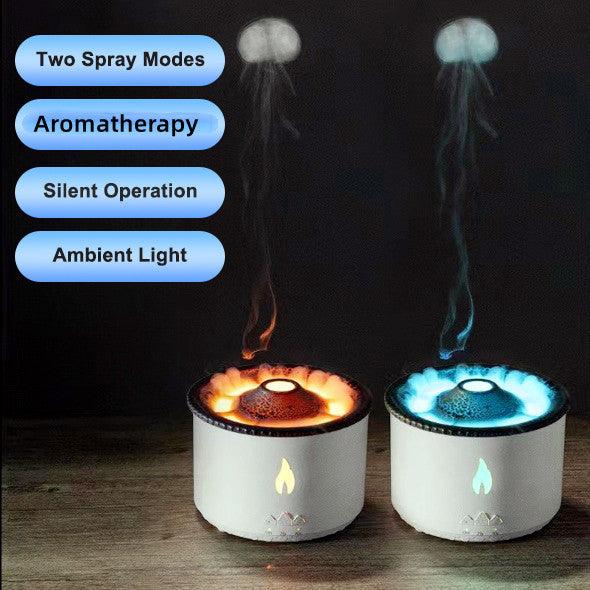 Volcano Aromatherapy Humidifier Diffuser with Flame and Jellyfish Effect