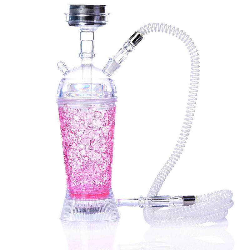 Arabic Hookah With LED Light Portable Car Gel Broken Crystal Cup