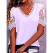 Summer Lace Tops Loose V Neck Short Sleeve Casual top