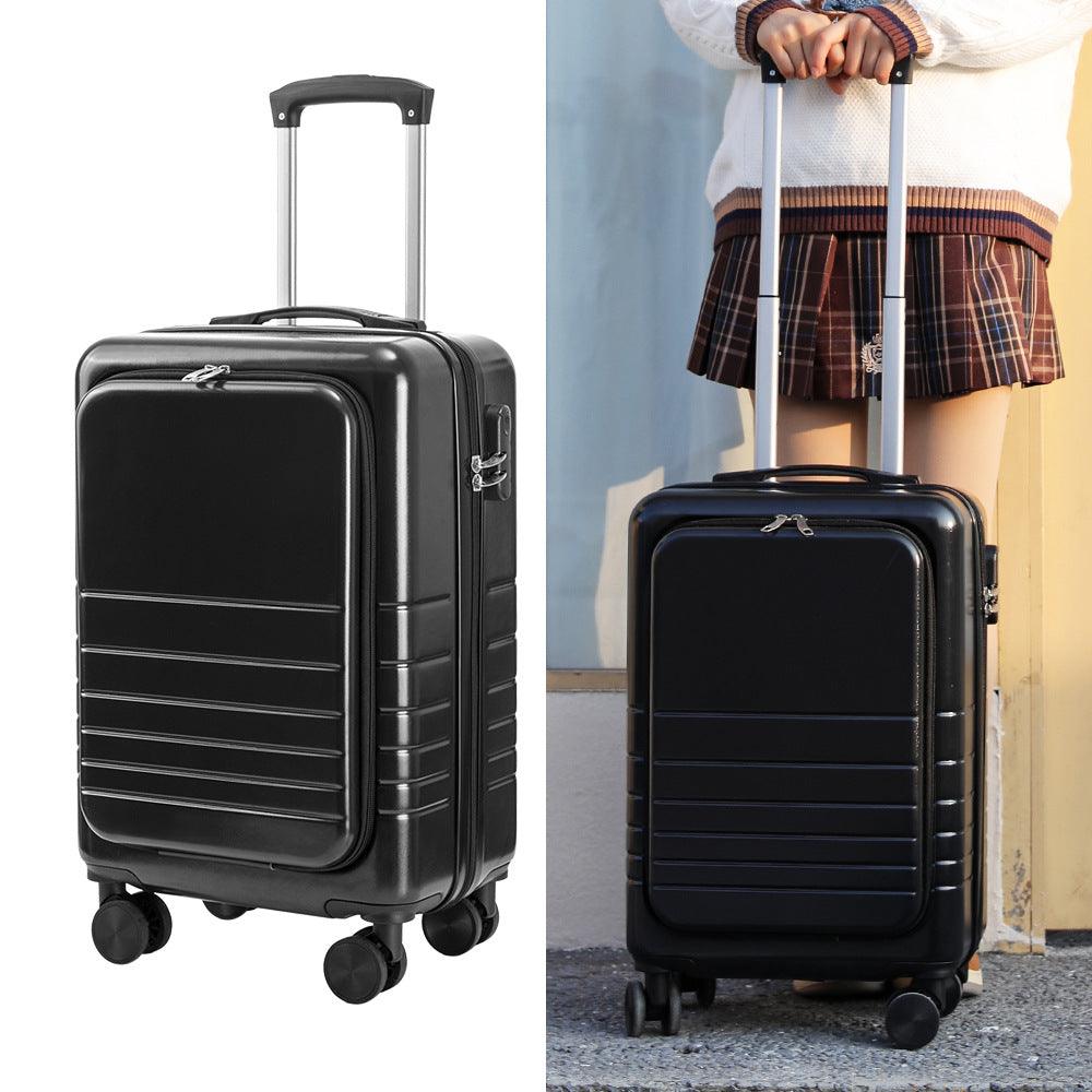Hard Shell Carry On Luggage with Front Pocket – Lightweight Spinner Cabin Suitcase