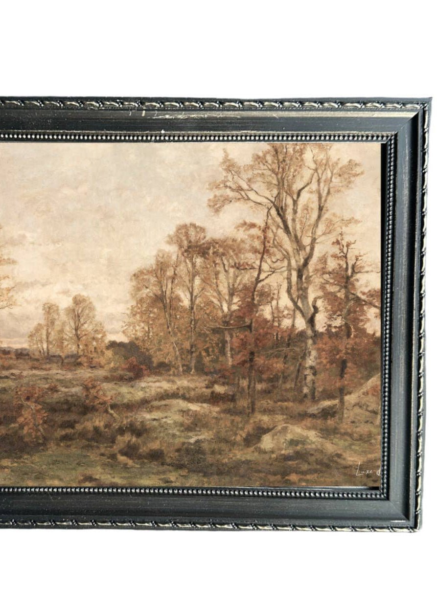 Fall Landscape | French Country Black Framed Art – 12” x 16”