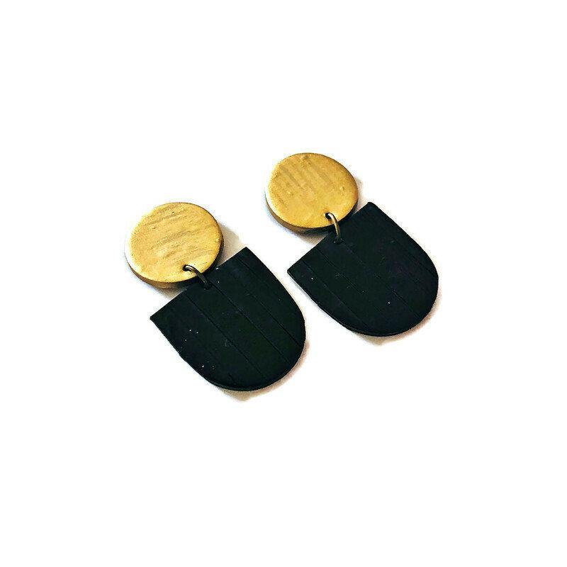 Fan Shaped Statement Earrings, Post or Clip On – 