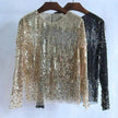 Fashion Bottoming Sequined  evening Top blouse  For Women