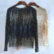 Fashion Bottoming Sequined  evening Top blouse  For Women