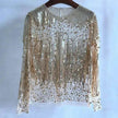 Fashion Bottoming Sequined  evening Top blouse  For Women